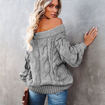 Off Shoulder Loose Knitwear Sweater