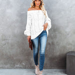 Off Shoulder Loose Knitwear Sweater