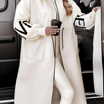 Amelia | Chic Hooded Coat with Knit Details