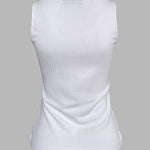 Contrast Lace V Neck Sleeveless Knit Top Casual Slim Fit Tank