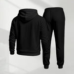 KZZ Men's Polo Pattern Print Hoodie and Drawstring Sweatpants Set
