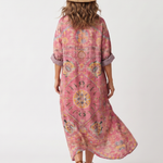 Tilde | Oversized Abstract Print Midi Dress with Pockets