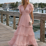 Zoe | Light Pink Elegant Wedding Maxi Dress