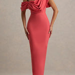Draped One Shoulder Bodycon Maxi Party Dress
