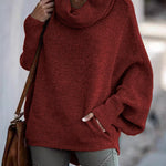 Margovil Cowl Neck Batwing Sleeves Loose Sweater