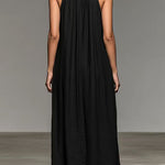 Margovil Sleeveless Linen Blend Ruffle Pocketed Maxi Dress