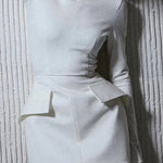 Margovil Mockneck Long Sleeves Waisted Mini Dress