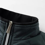 KZZ Men's Plain Quilted Zip Up Pocket Winter Coat