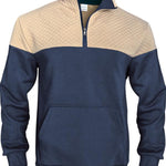 KZZ Men's Fall/Winter Patchwork Design Casual Stand-Up Collar Zipper Hoodie Sweatshirt