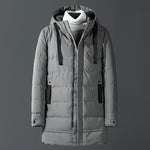 KZZ Men's Heavy-Duty Windproof Winter Coat - Thickened Full-Zip Hooded Jacket