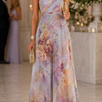 Margovil Sleeveless High Waist Floral Print Maxi Dress