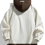 KZZ Men's Colorblock Letter Pocket Longsleeves Drawstring Hooded Jacket
