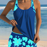 Emma | Flower Print U-Neck Tankini