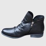 Cristina | Chic Side-Zip Leather Ankle Boots