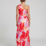 Carla | One Shoulder Pleated Bodice Midi Dress