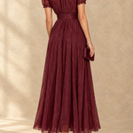 Elia Gathered Waist Keyhole Maxi Dress