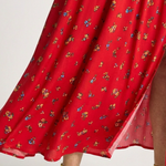 Delphine | Square Neck Floral Puff Sleeve Midi Dress