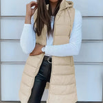 María Fernanda | Casual Sleeveless Hooded Puffer Vest