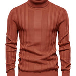 KZZ Men's Solid Turtleneck Sweater,Men's Knitwear for Daily Wear