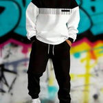 KZZ Simple Versatile Convenient Hoodie Set Clothes Menswear Long Sleeve Suits