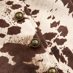 Retro Cow Print Suede Single-breasted Slim-fit Vest
