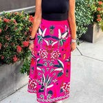 Margovil High Rise Tropic Print Midi Skirt