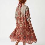 Saffron | Mixed Print Oversized Midi Dress with Pockets