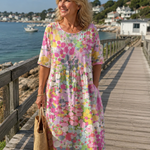 ELENA™ - ELEGANT FLORAL SUMMER MIDI DRESS
