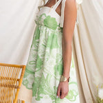 Margovil Bow Shoulder Floral Print Mini Cami Dress