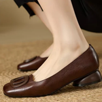 Marielle – Square-Toe Leather Ballet Flats