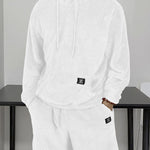 KZZ Men's Hooded Sweatshirt Shorts Set, Very Worthwhile Hoodie Top Pants Two-Piece Suit