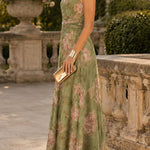 Margovil Sleeveless High Waist Floral Print Maxi Dress