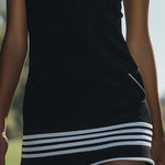 Fashionable Sporty Sleeveless Black Hooded Mini Dress