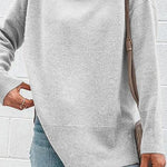 Margovil Turtleneck Drop Shoulder Long Sleeve Sweater Top