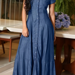 Eliza | Long Denim Dress