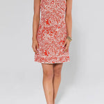 Sleeveless Printed Mini Holiday Dress