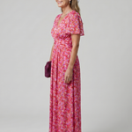 Juna | Short Sleeve Ditsy Floral Print Midi Dress