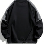 KZZ Men's Colorblock Contrast Binding Drop Shoulder Sweatshirt