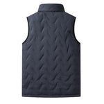 KZZ Men's Warm Vest Fleece Lined Wool  Black Gilet Crewneck Top