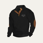 The Harringdale Men’s Milano Knit Quarter Zip Sweater with Elbow Patches