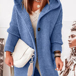 Hooded Knitwear Hood Collar Temperament Commuting Loose Cardigan Women's Sweater