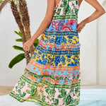 Women's Halter Neck Floral Print Vacation Dress