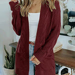 Open Front Knit Cardigan Sweater