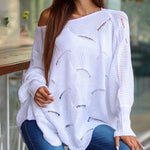 Plus Size Loose Hollow Knitwear Sweater