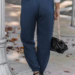 High Waist Lace-Up Pencil Cuff Pants