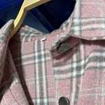 Flannel Plaid Shirts Batwing-Sleeve Button Down Roll Up Long Sleeve Collar Streetwear Blouse Tops