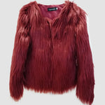 Solid Color Plush Long Sleeve Lapel Imitation Floating Coat