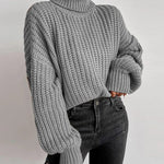Rolled Neck Drop Shoulder Sweater