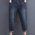 Artistic Retro Loose Elasticity Jean Pants