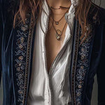 CHANTELLE™ - ELEGANT EMBROIDERED LONG BLAZER